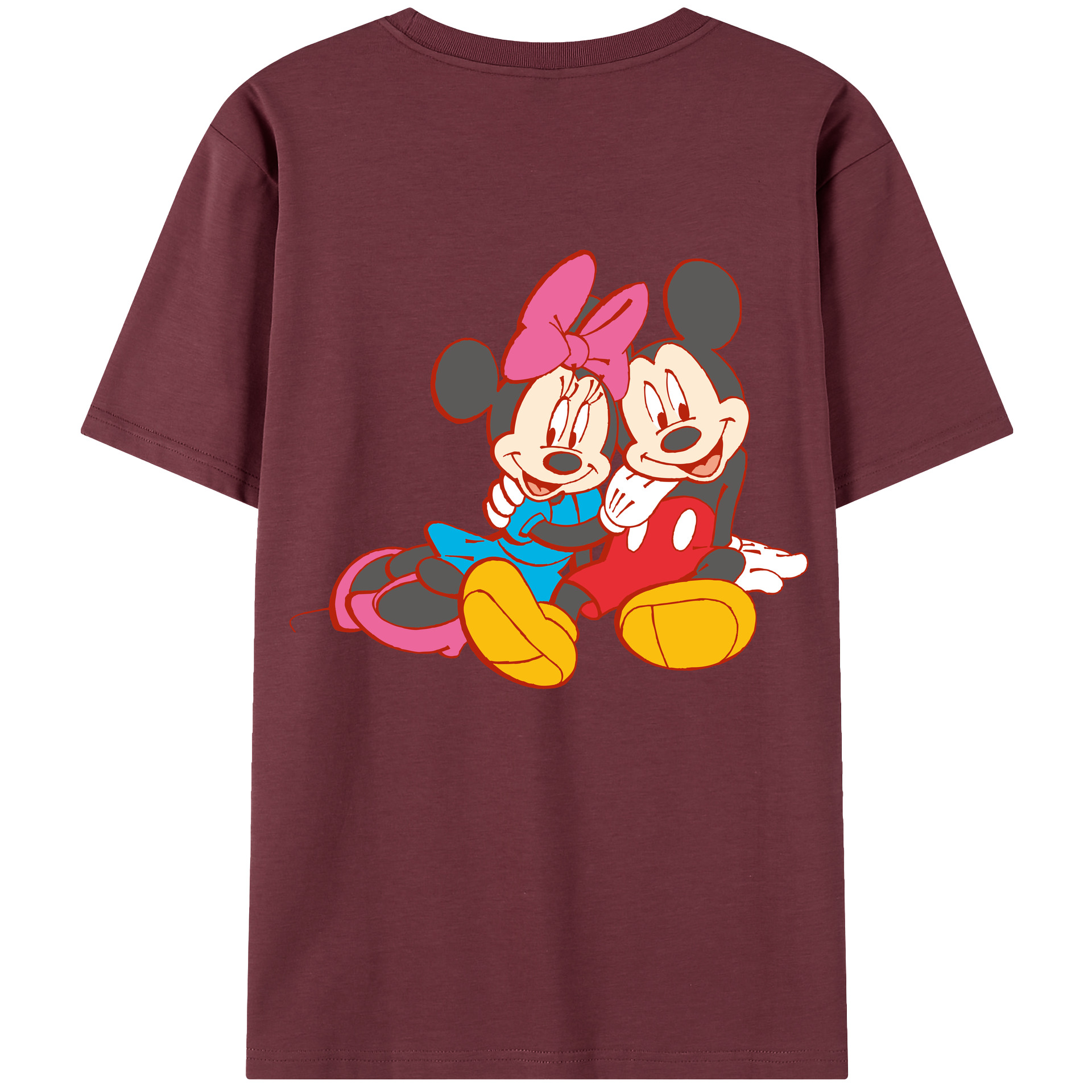 （画像用） ミッキーマウス Mickey Mouse 綿100％半袖Tシャツ（背面プリント）